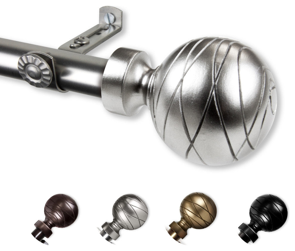 Arman Curtain Rod, Satin Nickel, 66-120"