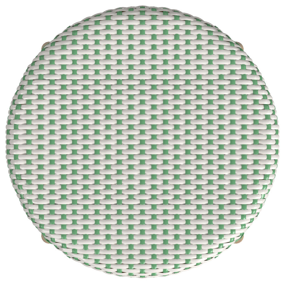 Tobias Rattan Counter Stool, Green