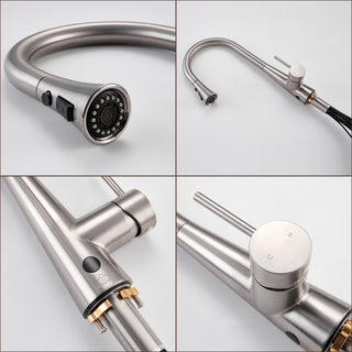 Single Handle Pull Down Sprayer Kitchen Faucet with Touchless Sensor, Brushed Nickel