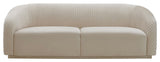 TOV Furniture Yara Pleated Beige Velvet Sofa