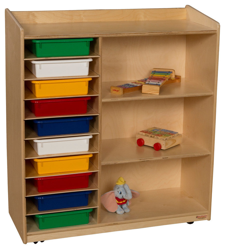 Sensorial Discovery Shelving With Assorted Trays