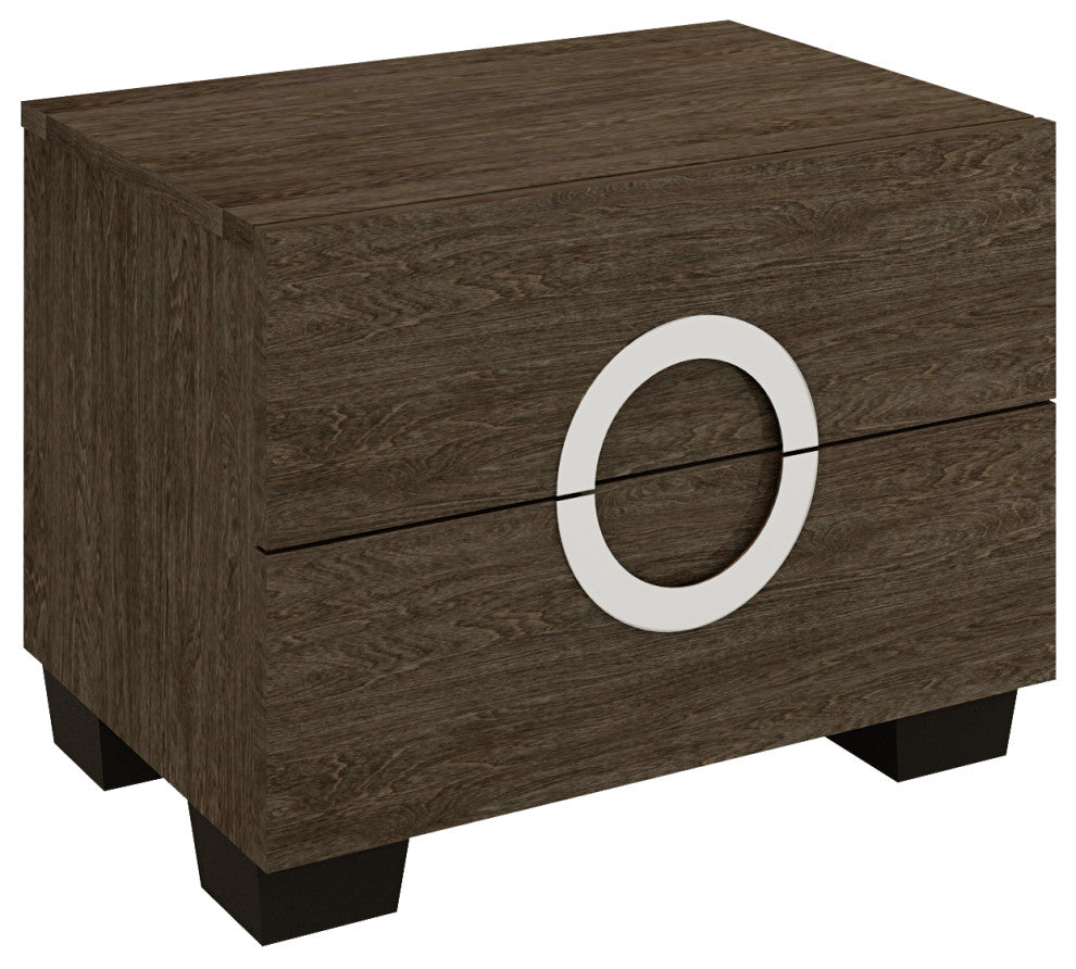 Sofia Wood Platform Bed Dresser Chest and Mirror in High Gloss