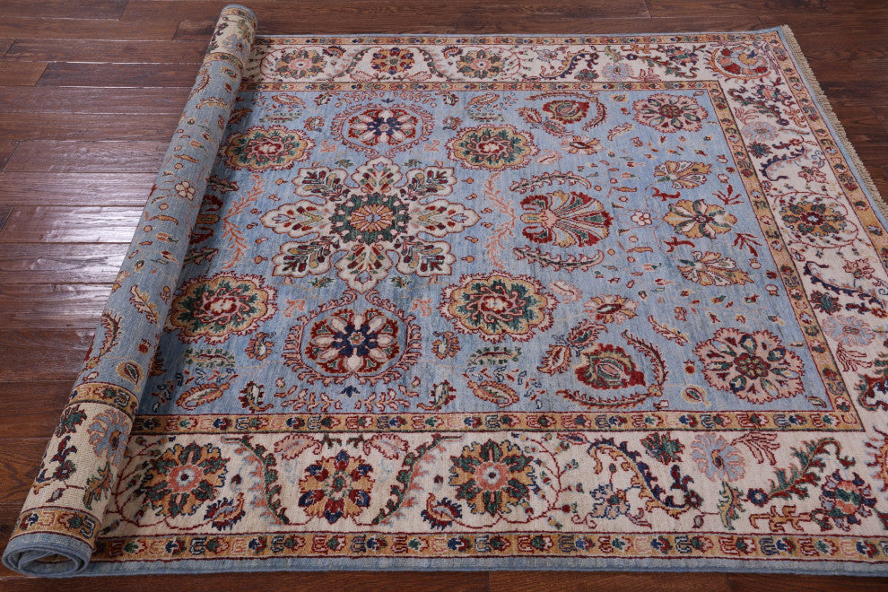 5' 6" X 8' 0" Persian Tabriz Hand Knotted Wool Rug Q7554