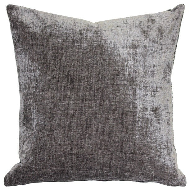 Pillow Decor, Visconti Gray Chenille Throw Pillow 17x17