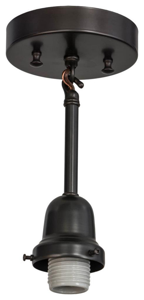 Meyda Lighting 165816 5"W Craftsman Brown on Brass 1 Light Pendant Hardware