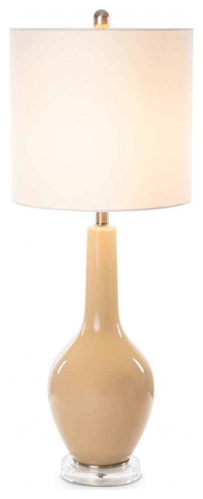 Set of 2 Beige Modern Acrylic Table Lamps