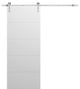 Barn Door 24 x 80, Planum 0770 Painted White, Silver 6.6' Rail