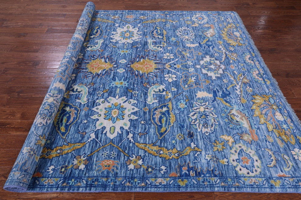 8' 0" X 10' 1" Handmade Turkish Oushak Wool Rug - Q14970