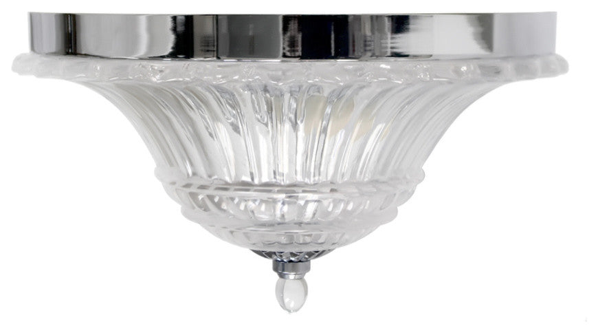 Elegant Designs 2-Light Glass Ceiling Light Glacier Petal Flushmount