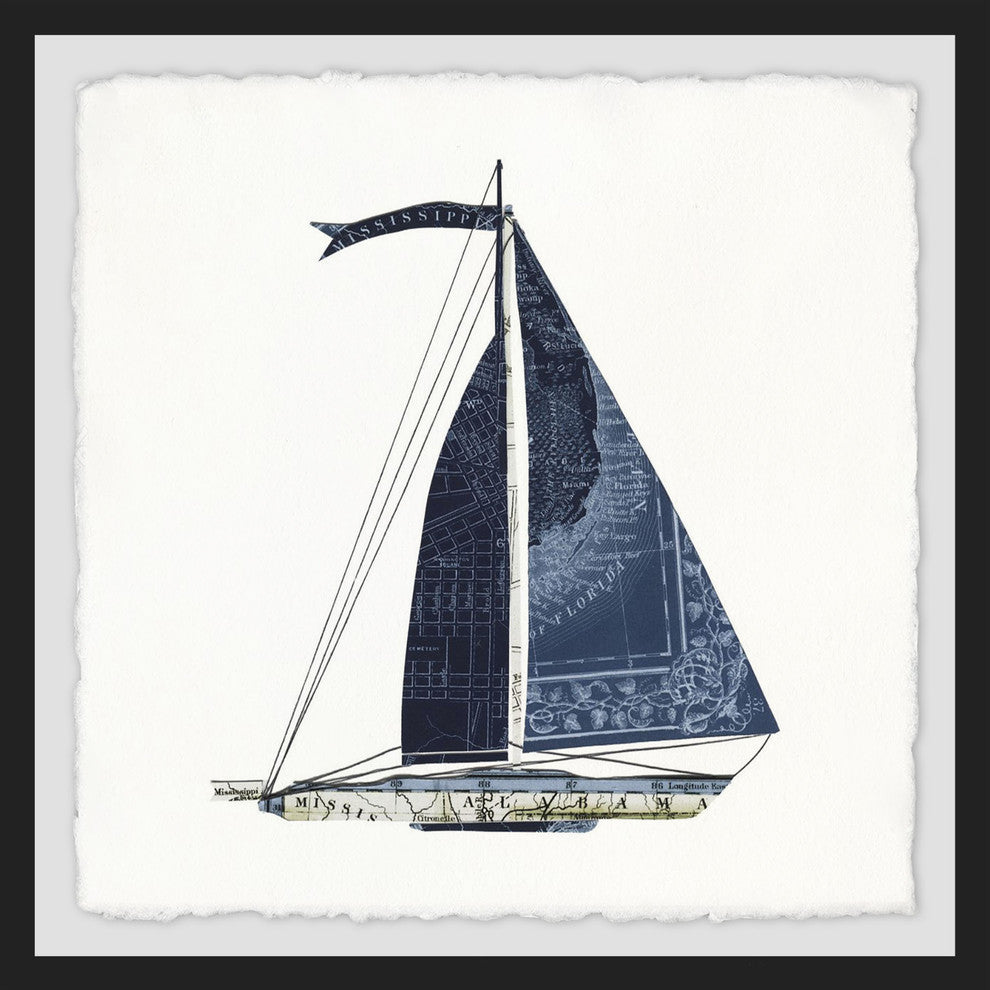 "Set Sail III" Framed Painting Prints, 32"x32"