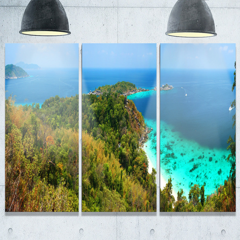 "Similan Islands Paradise Bay" Metal Wall Art, 3 Panels, 36"x28"