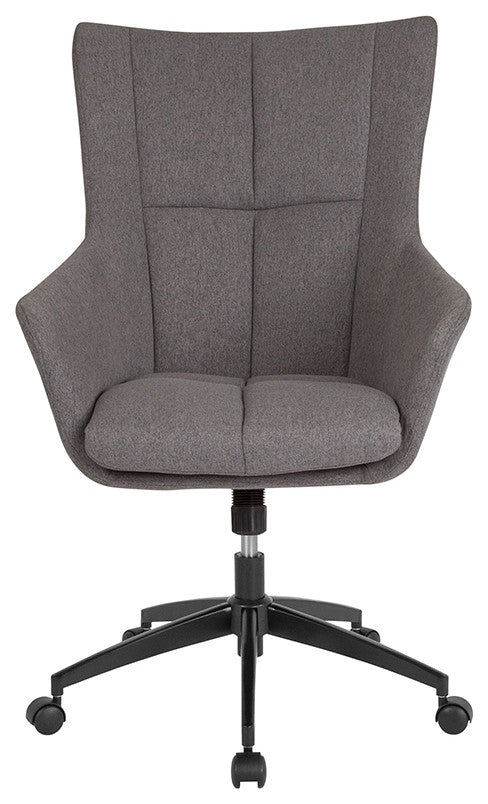 Barcelona Home And Office Upholstered High Back Chair In Dark Gray Fabric