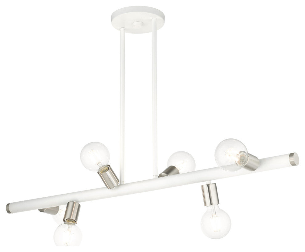 White Modern, Urban, Scandinavian, Linear Chandelier