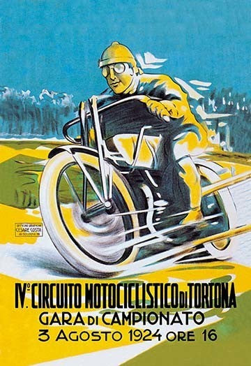 4Th Motorcycle Circuit of Tortona- Framed Paper Poster 20" x 30"