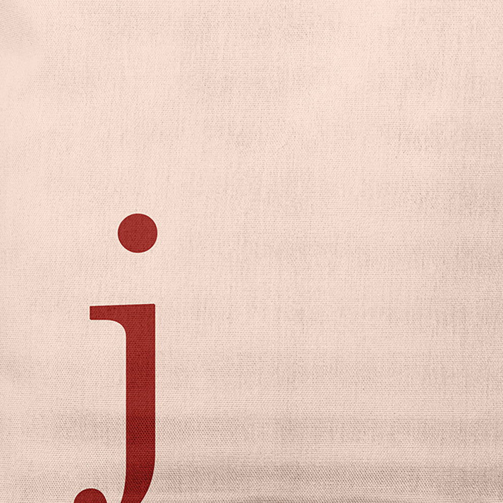 16"x16" Modern Monogram Decorative Throw Pillow, Maple Red