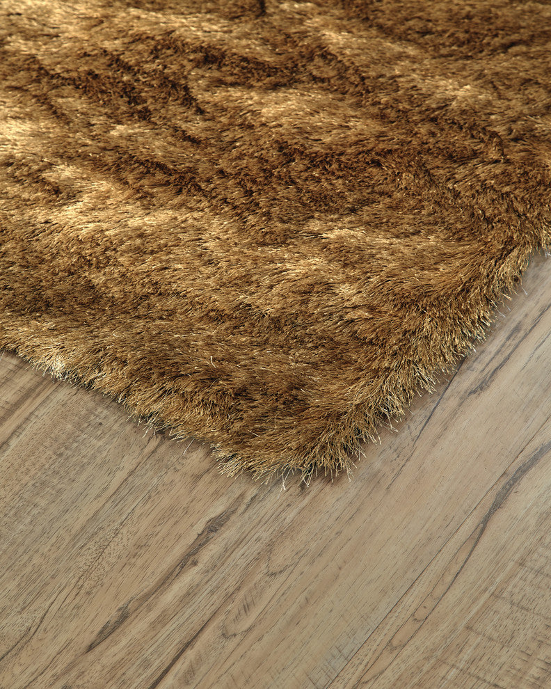 Weave & Wander Armada Plush Shag Rug, Saffron, 7'6"x9'6"