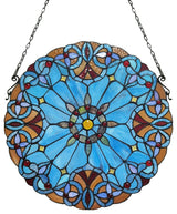 Amiya Tiffany-Style Victorian Stained Glass Window Panel 20" Height
