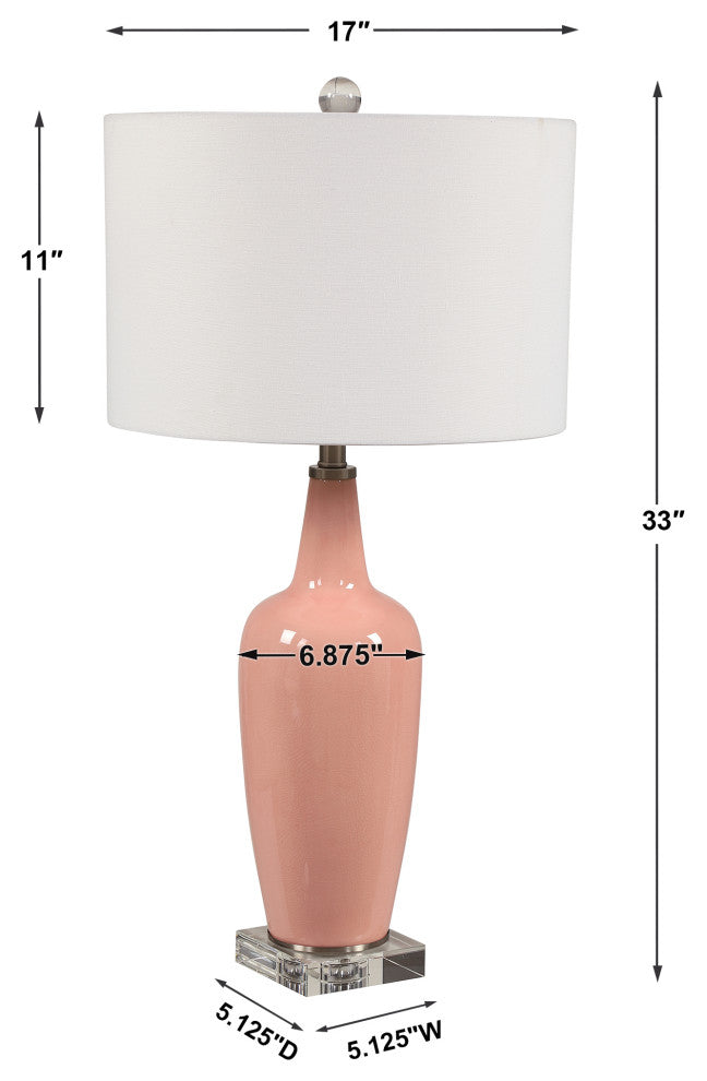 Uttermost 28369-1 Anastasia Light Pink Table Lamp