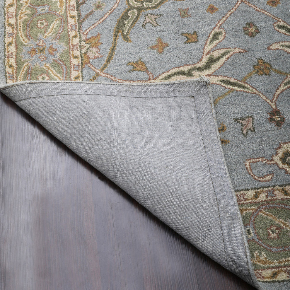 HAND TUFTED WOOL ECO-FRIENDLY AREA RUGS, Blue Green Color, Oriental Design