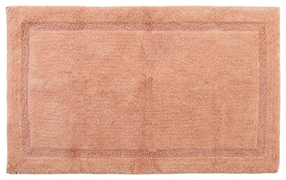 Bath Rug Cotton Solid Color Regency Pattern, Coral, 50"x30"
