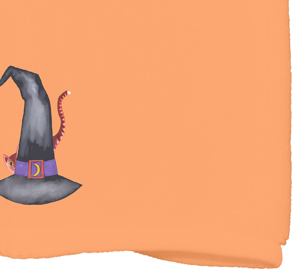 Cat Behind the Hat 18"x30" Orange Halloween Hand Towel