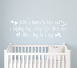 Butterfly Kisses Wall Decal, 12", Grey