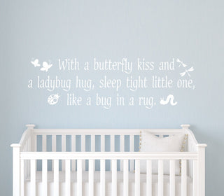 Butterfly Kisses Wall Decal, 12", Grey