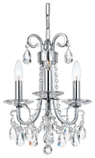 Crystorama Othello 3-Light Clear Crystal Polished Chrome Mini Chandelier