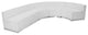 Melrose White Leather Reception Configuration, 4 Pieces