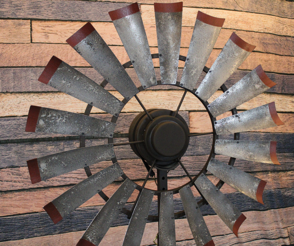 96 Inch Brahman Tinge With Rustic Red Tips Windmill Ceiling Fan | The American