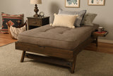 Pop Up, Rustic Walnut Finish With Linen Stone Mattress and Tray