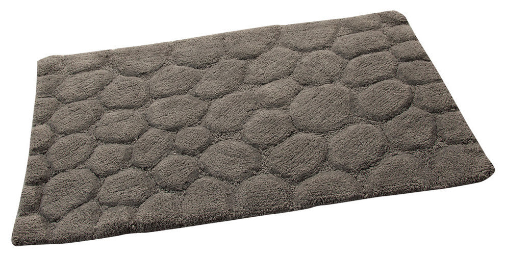 Bath Rug Cotton, GSF 200, Pattern Pebbles, Grey, 34"x21"