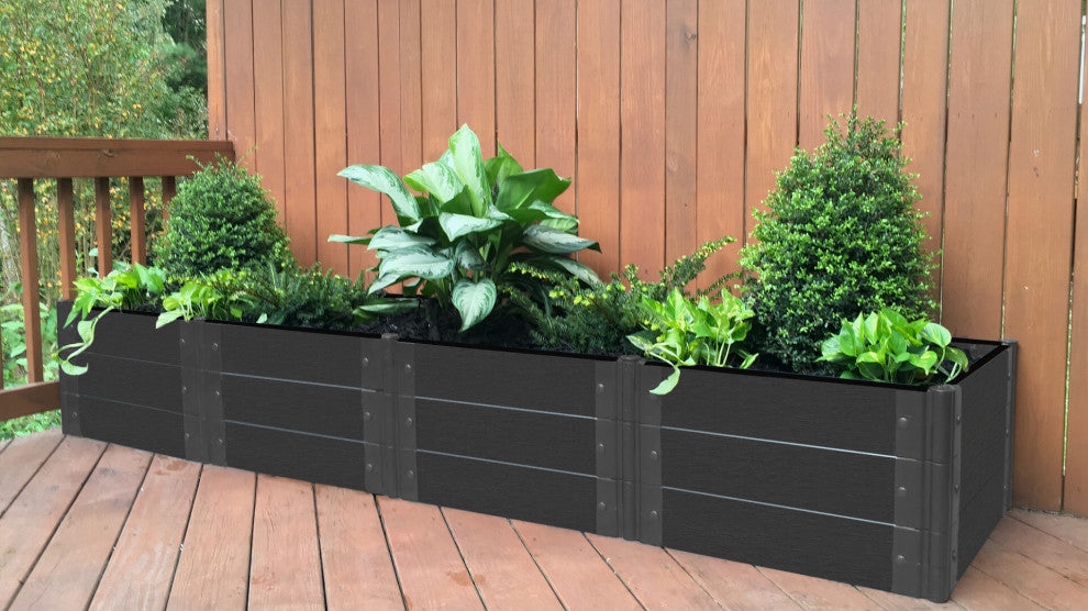 Weathered Wood 2" Tool Free, 2Ft: 2x8x16.5' Garden Raised Bed