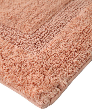 Bath Rug Cotton Solid Color Regency Pattern, Coral, 50"x30"