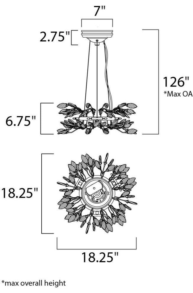 Maxim 30444 Crystal Garden 6 Light 18-1/4"W Chandelier - Gold Leaf