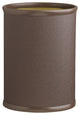 Mocha 14" Oval Waste Basket Dark Brown Textured Body, Dark Brown Bumper