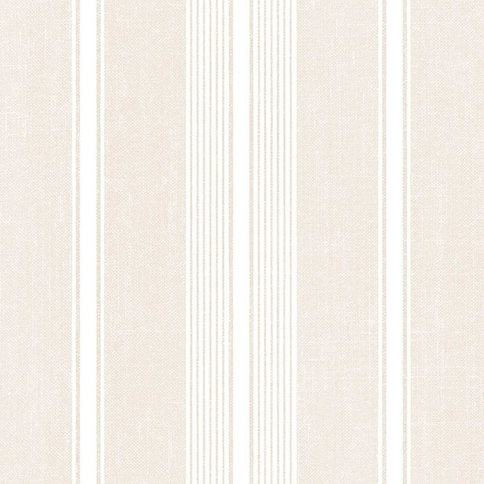 Stripes And Damasks, Classic Damask Stripes White, Cream Wallpaper Sample