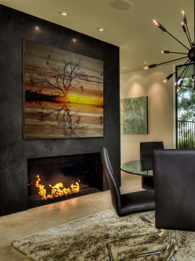 "Killaloe" UV Ink Print on Natural Pine Wood, 40"x40"