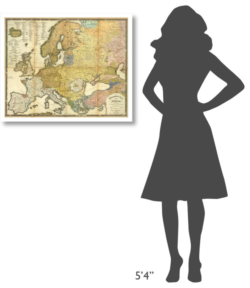 "Ethnographische Karte von Europa, 1847" Print by Heinrich Berghaus, 32"x26"