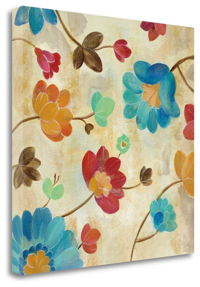 "Coral And Teal Garden II" By Silvia Vassileva, Giclee on Gallery Wrap Canvas