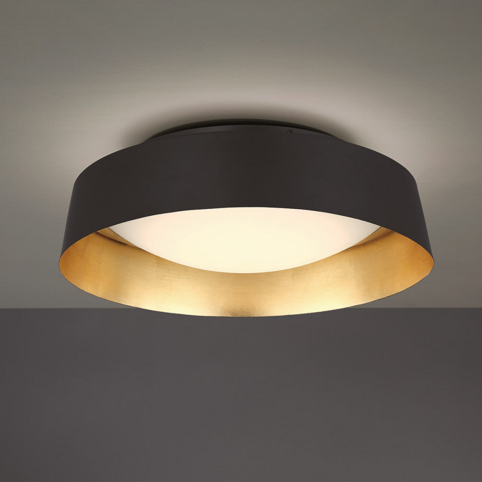 Gilt 18" LED Flush Mount 3000K, Gold Leaf