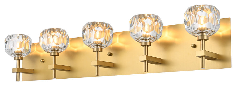 5 Light Wall Sconce, Gold