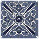 "Oxford I Indigo and Cream" Digital Paper Print by Silvia Vassileva, 42"x42"
