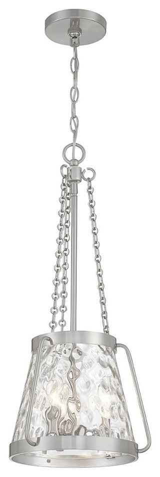 Crawford 3-Light Pendant, Matte Black, Satin Nickel