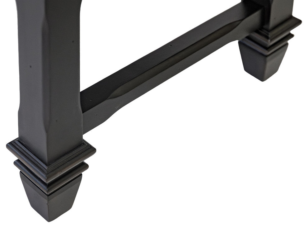 Traditional Wood Dining Table Bench, Kitchen Seat, Black