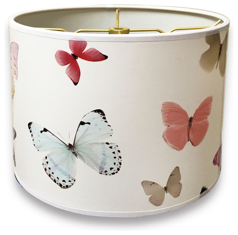 Decorative Handmade Lamp Shade, Colorful Butterfly Design, 10"x10"x8