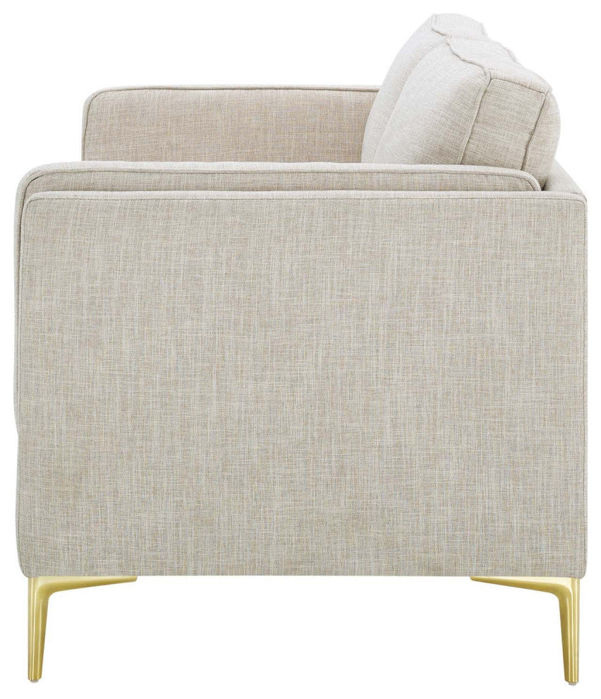 Sofa, Fabric, Beige, Modern, Living Lounge Room Hotel Lobby Hospitality