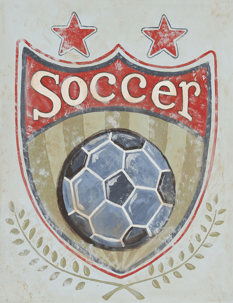 Marmont Hill, "Soccer Shield" by Reesa Qualia Painting on Wrapped Canvas, 40x52