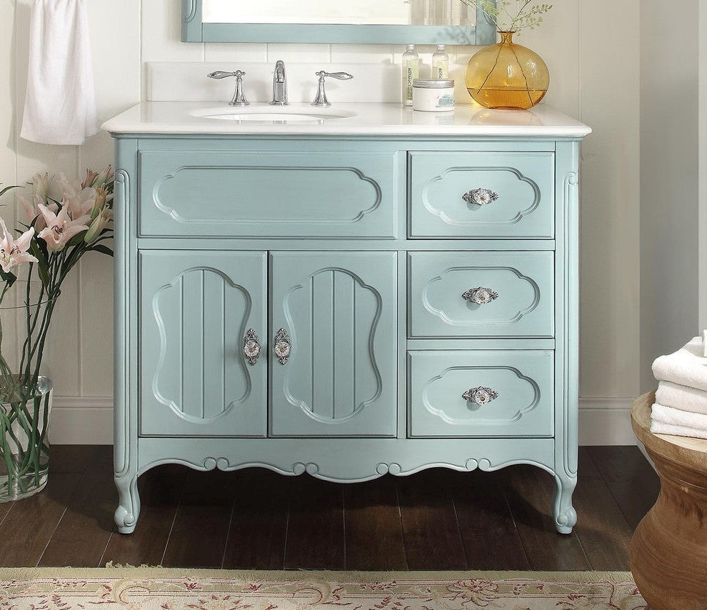 42" Victorian Cottage-Style Knoxville Bathroom Sink Vanity