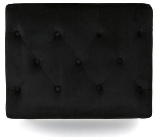 GDF Studio Kalani Tufted New Velvet Ottoman, Black
